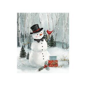 Christmas Snowman Unframed Canvas Wall Art  16" X 20"